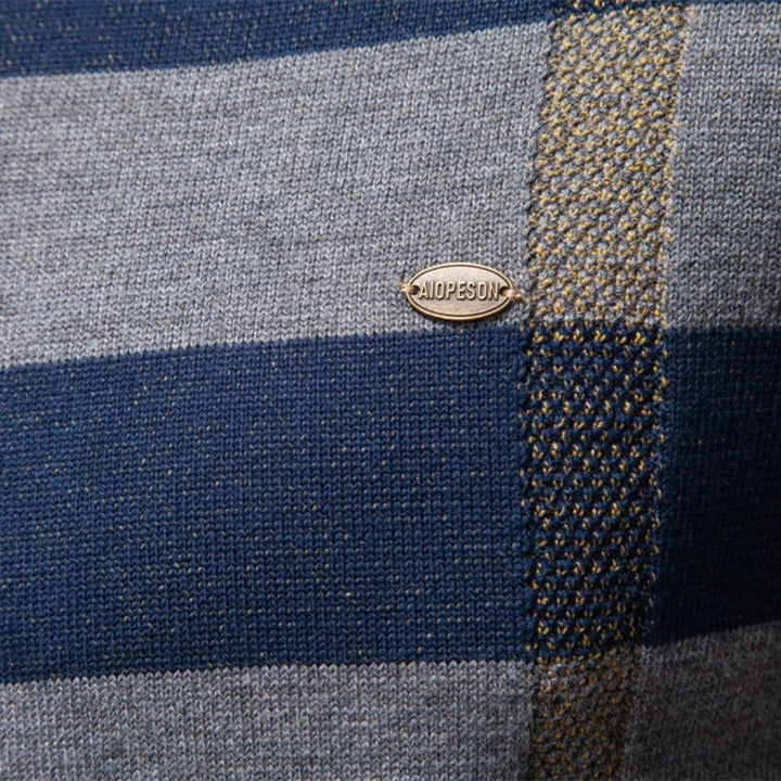 Rosenfeld | Stickad Herrpullover med Rutmönster